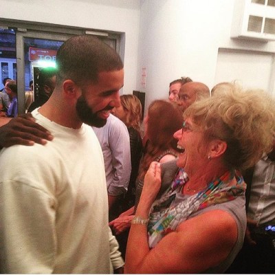 Drake and Degrassi creator Linda Schuyler reunite at a premiere screening in August, 2015.