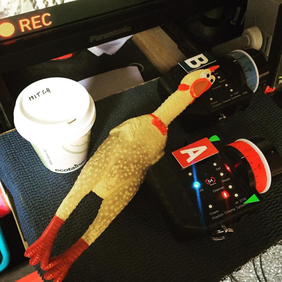 My desk at work #degrassi #nextclass #DExt's #coffee #photobombingchicken #prestonwirelesssystem